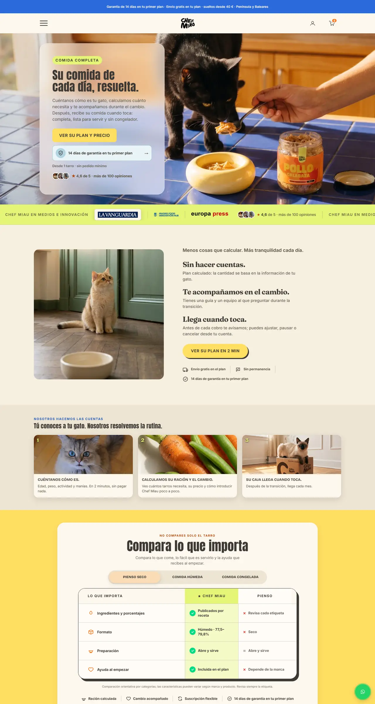 Chef Miau's Shopify store on desktop