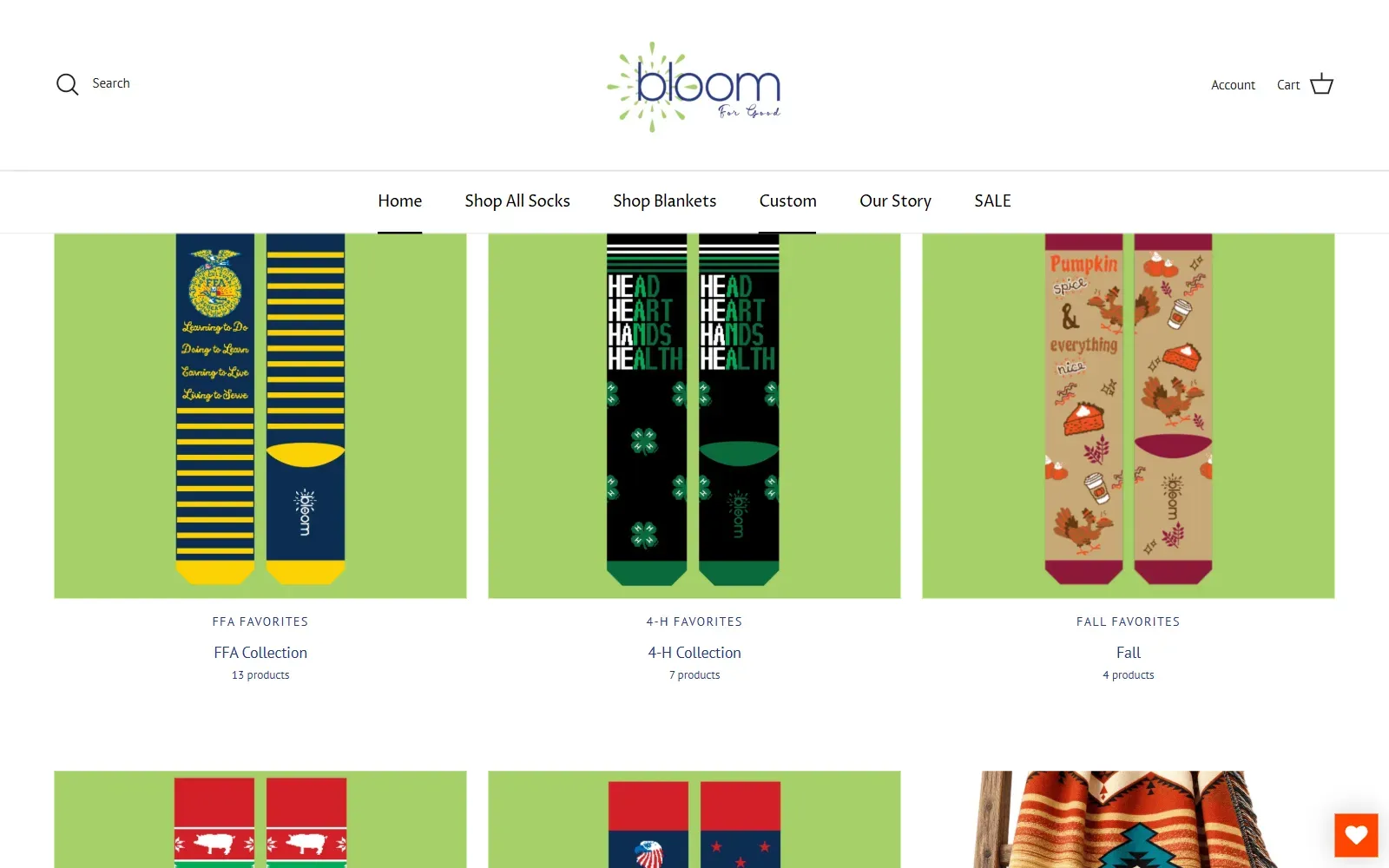 Bloomin' Socks collections for FFA, 4-H and fall