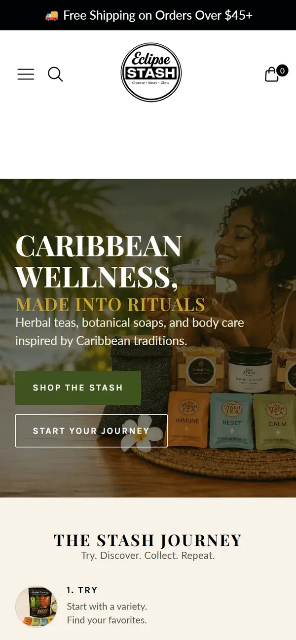 Eclipse Stash's Shopify store on mobile
