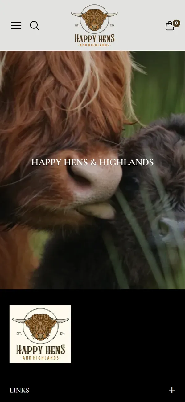 Happy Hens & Highlands's Shopify store on mobile