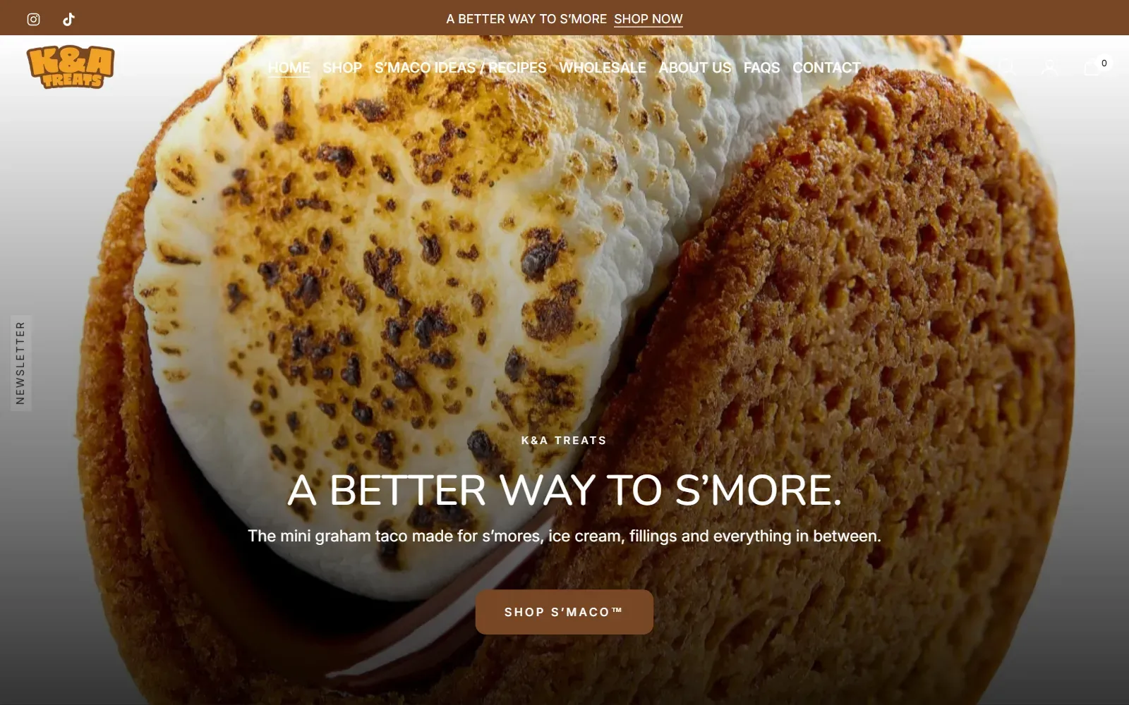 K&A Treats's Shopify store on desktop