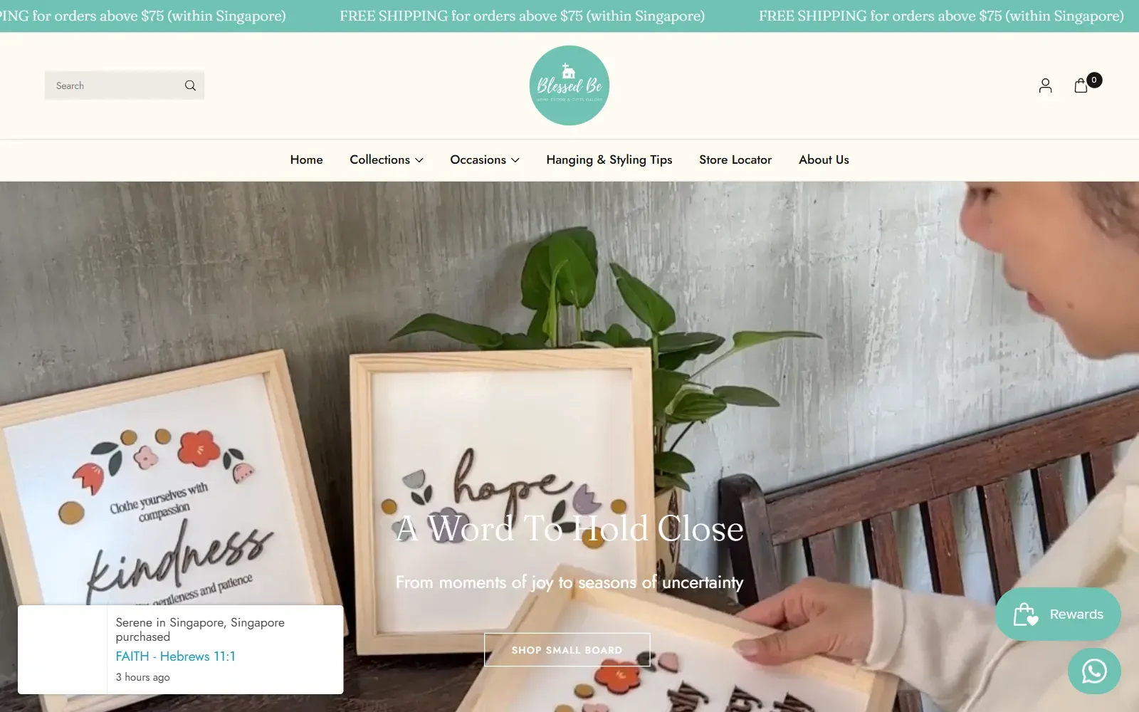 Blessed Be Gifts's Shopify store on desktop