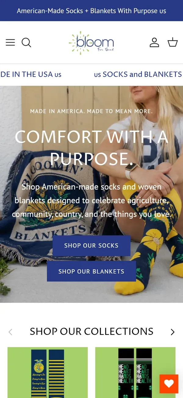 Bloomin' Socks's Shopify store on mobile