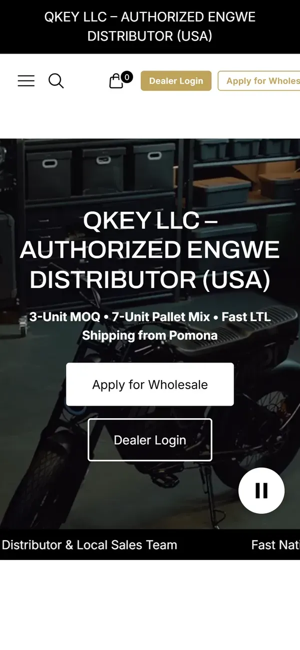 QKEY's Shopify store on mobile